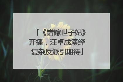 《错嫁世子妃》开播，汪卓成演绎复杂反派引期待