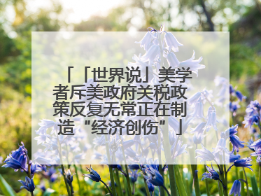 「世界说」美学者斥美政府关税政策反复无常正在制造“经济创伤”