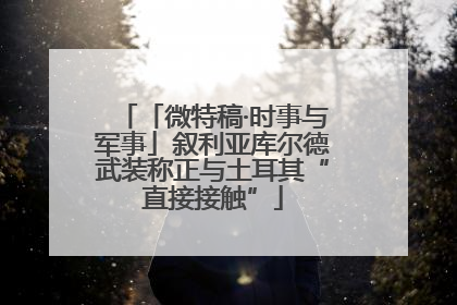 「微特稿·时事与军事」叙利亚库尔德武装称正与土耳其“直接接触”
