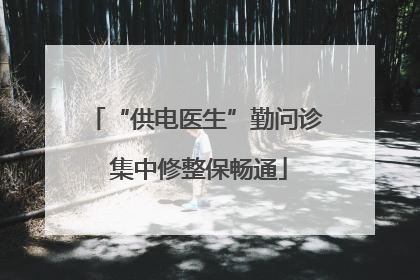“供电医生”勤问诊 集中修整保畅通