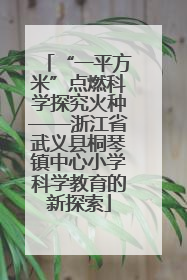 “一平方米”点燃科学探究火种——浙江省武义县桐琴镇中心小学科学教育的新探索