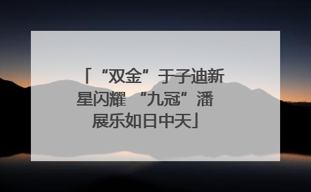 “双金”于子迪新星闪耀 “九冠”潘展乐如日中天