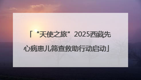 “天使之旅”2025西藏先心病患儿筛查救助行动启动
