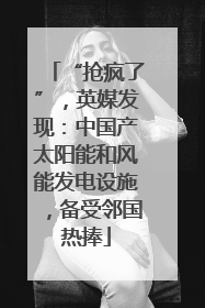 “抢疯了”，英媒发现：中国产太阳能和风能发电设施，备受邻国热捧