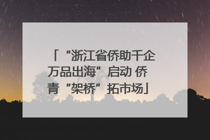 “浙江省侨助千企万品出海”启动 侨青“架桥”拓市场