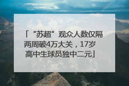 “苏超”观众人数仅隔两周破4万大关，17岁高中生球员独中二元