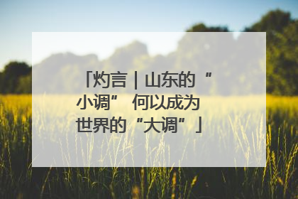 灼言｜山东的“小调” 何以成为世界的“大调”
