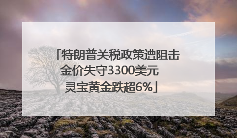 特朗普关税政策遭阻击金价失守3300美元 灵宝黄金跌超6%