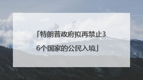 特朗普政府拟再禁止36个国家的公民入境