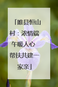 睢县恒山村：浓情端午暖人心 帮扶共建一家亲