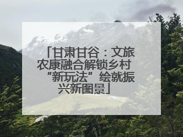 甘肃甘谷：文旅农康融合解锁乡村“新玩法”绘就振兴新图景