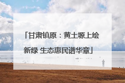 甘肃镇原：黄土塬上绘新绿 生态惠民谱华章