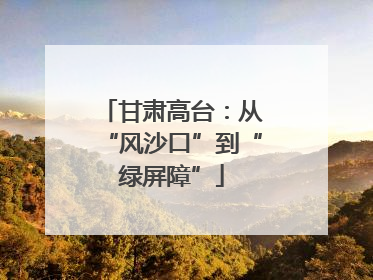 甘肃高台：从“风沙口”到“绿屏障”