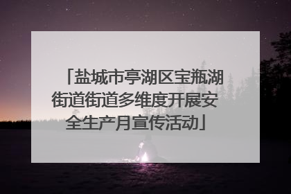 盐城市亭湖区宝瓶湖街道街道多维度开展安全生产月宣传活动