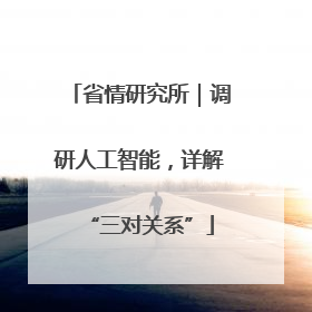 省情研究所｜调研人工智能，详解“三对关系”