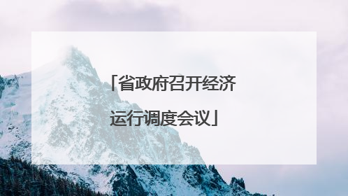 省政府召开经济运行调度会议