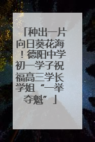 种出一片向日葵花海！德阳中学初一学子祝福高三学长学姐“一举夺魁”
