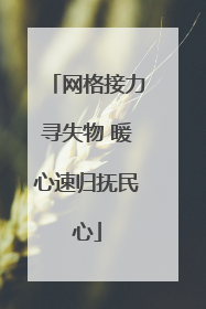 网格接力寻失物 暖心速归抚民心