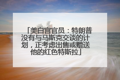 美白宫官员：特朗普没有与马斯克交谈的计划，正考虑出售或赠送他的红色特斯拉