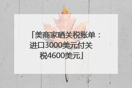 美商家晒关税账单：进口3000美元付关税4600美元