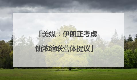 美媒：伊朗正考虑铀浓缩联营体提议