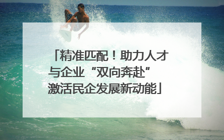 精准匹配！助力人才与企业“双向奔赴” 激活民企发展新动能