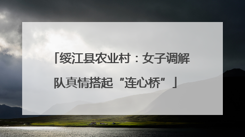 绥江县农业村：女子调解队真情搭起“连心桥”