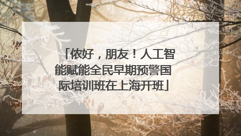 侬好，朋友！人工智能赋能全民早期预警国际培训班在上海开班