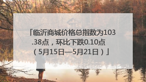 临沂商城价格总指数为103.38点，环比下跌0.10点（5月15日—5月21日）