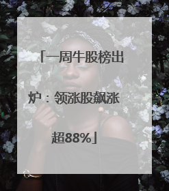 一周牛股榜出炉：领涨股飙涨超88%