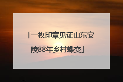 一枚印章见证山东安陵88年乡村蝶变