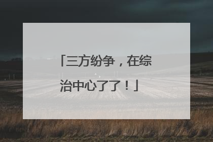 三方纷争，在综治中心了了！