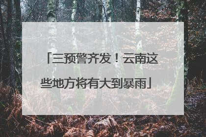三预警齐发！云南这些地方将有大到暴雨