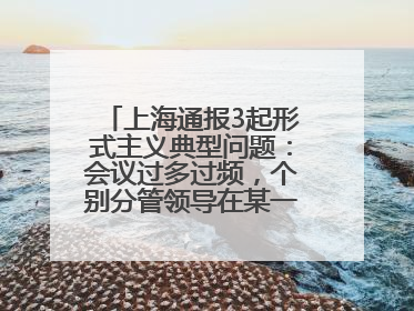 上海通报3起形式主义典型问题：会议过多过频，个别分管领导在某一天同一时段需参加3个会议