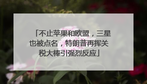 不止苹果和欧盟，三星也被点名，特朗普再挥关税大棒引强烈反应