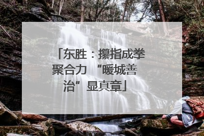 东胜：攥指成拳聚合力 “暖城善治”显真章