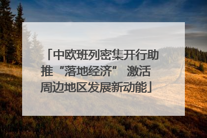 中欧班列密集开行助推“落地经济” 激活周边地区发展新动能