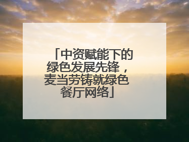 中资赋能下的绿色发展先锋，麦当劳铸就绿色餐厅网络