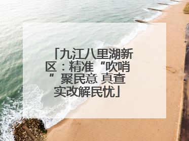 九江八里湖新区：精准“吹哨”聚民意 真查实改解民忧