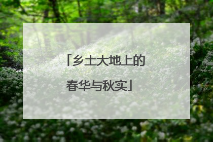乡土大地上的春华与秋实