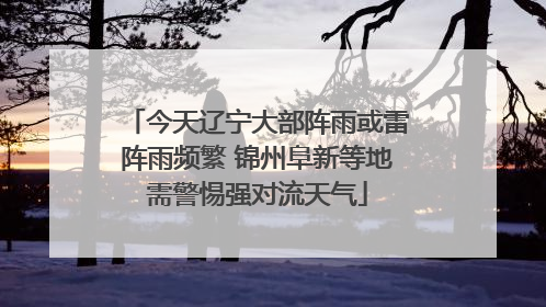 今天辽宁大部阵雨或雷阵雨频繁 锦州阜新等地需警惕强对流天气