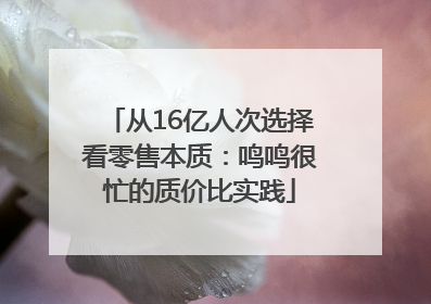 从16亿人次选择看零售本质：鸣鸣很忙的质价比实践