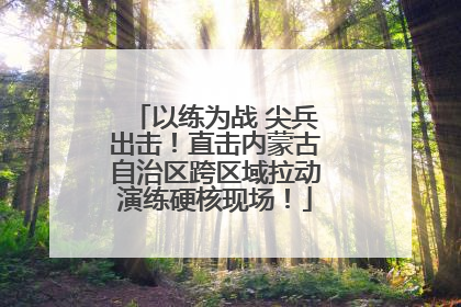 以练为战 尖兵出击！直击内蒙古自治区跨区域拉动演练硬核现场！