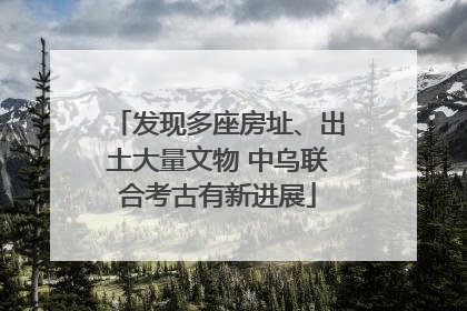 发现多座房址、出土大量文物 中乌联合考古有新进展