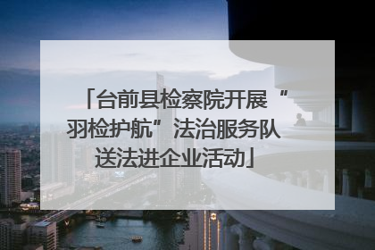 台前县检察院开展“羽检护航”法治服务队送法进企业活动