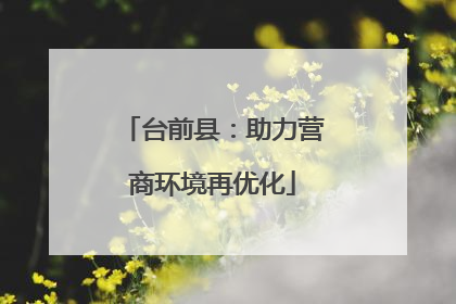 台前县：助力营商环境再优化