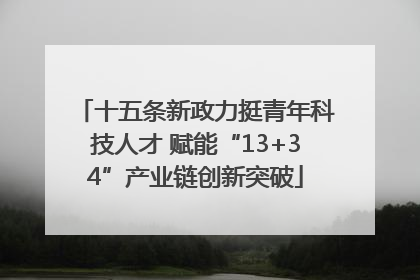 十五条新政力挺青年科技人才 赋能“13+34”产业链创新突破
