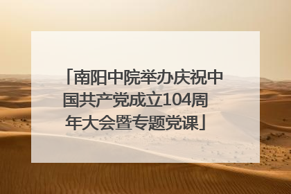 南阳中院举办庆祝中国共产党成立104周年大会暨专题党课