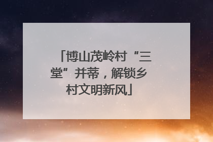 博山茂岭村“三堂”并蒂，解锁乡村文明新风