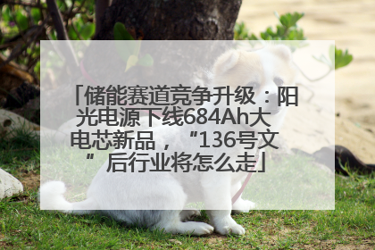 储能赛道竞争升级：阳光电源下线684Ah大电芯新品，“136号文”后行业将怎么走